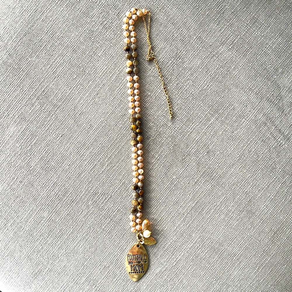Football Mom Necklace. Long and versatile. Handmade! NEW